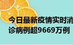 今日最新疫情实时消息 美国累计新冠肺炎确诊病例超9669万例