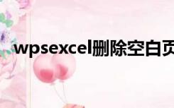 wpsexcel删除空白页（excel删除空白页）