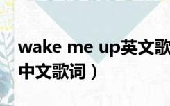 wake me up英文歌（wake me up(Avicii)中文歌词）