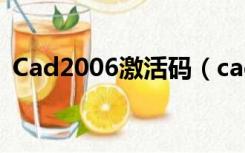 Cad2006激活码（cad2006激活码生成器）