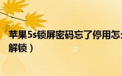 苹果5s锁屏密码忘了停用怎么才能解锁（苹果5s已停用怎么解锁）