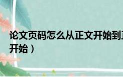 论文页码怎么从正文开始到正文结束（论文页码怎么从正文开始）