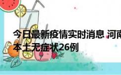 今日最新疫情实时消息 河南10月10日新增本土确诊12例、本土无症状26例