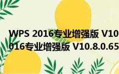 WPS 2016专业增强版 V10.8.0.6501 官方电脑版（WPS 2016专业增强版 V10.8.0.6501 官方电脑版功能简介）