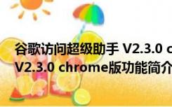 谷歌访问超级助手 V2.3.0 chrome版（谷歌访问超级助手 V2.3.0 chrome版功能简介）