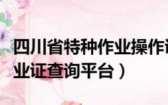 四川省特种作业操作证书查询（四川省特种作业证查询平台）