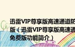 迅雷VIP尊享版高速通道防和谐补丁 V2.0.12.258 最新免费版（迅雷VIP尊享版高速通道防和谐补丁 V2.0.12.258 最新免费版功能简介）