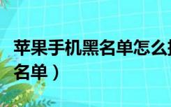 苹果手机黑名单怎么把人拉出来（苹果手机黑名单）