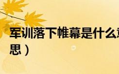 军训落下帷幕是什么意思（落下帷幕是什么意思）