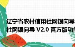 辽宁省农村信用社网银向导 V2.0 官方版（辽宁省农村信用社网银向导 V2.0 官方版功能简介）