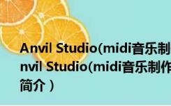 Anvil Studio(midi音乐制作软件) V2017.04.01 官方版（Anvil Studio(midi音乐制作软件) V2017.04.01 官方版功能简介）