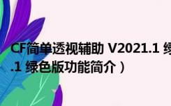 CF简单透视辅助 V2021.1 绿色版（CF简单透视辅助 V2021.1 绿色版功能简介）