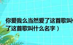 你爱我么当然爱了这首歌叫什么名字来着（你爱我么当然爱了这首歌叫什么名字）