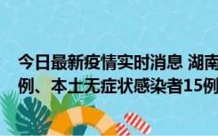 今日最新疫情实时消息 湖南10月11日新增本土确诊病例14例、本土无症状感染者15例