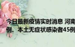 今日最新疫情实时消息 河南10月11日新增本土确诊病例13例、本土无症状感染者45例