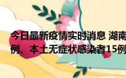 今日最新疫情实时消息 湖南10月11日新增本土确诊病例14例、本土无症状感染者15例