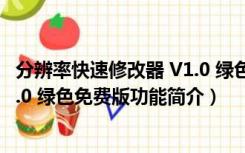 分辨率快速修改器 V1.0 绿色免费版（分辨率快速修改器 V1.0 绿色免费版功能简介）