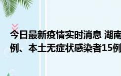 今日最新疫情实时消息 湖南10月11日新增本土确诊病例14例、本土无症状感染者15例