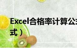 Excel合格率计算公式（excel表格合格率公式）