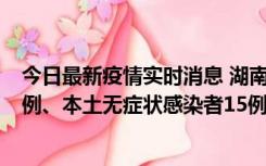 今日最新疫情实时消息 湖南10月11日新增本土确诊病例14例、本土无症状感染者15例