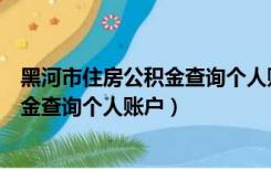 黑河市住房公积金查询个人账户查询余额（黑河市住房公积金查询个人账户）