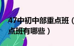 47中初中部重点班（广州市47中高中部的重点班有哪些）