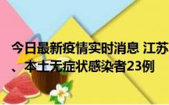 今日最新疫情实时消息 江苏10月11日新增本土确诊病例2例、本土无症状感染者23例