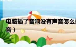 电脑插了音响没有声音怎么操作视频（电脑插了音响没有声音）