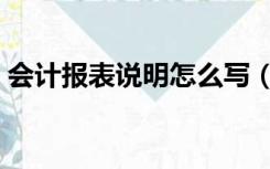 会计报表说明怎么写（财务报表说明怎么写）