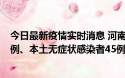 今日最新疫情实时消息 河南10月11日新增本土确诊病例13例、本土无症状感染者45例