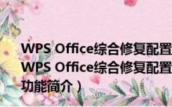 WPS Office综合修复配置工具 V11.1.0.9513 绿色免费版（WPS Office综合修复配置工具 V11.1.0.9513 绿色免费版功能简介）