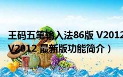 王码五笔输入法86版 V2012 最新版（王码五笔输入法86版 V2012 最新版功能简介）