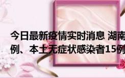 今日最新疫情实时消息 湖南10月11日新增本土确诊病例14例、本土无症状感染者15例