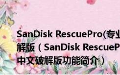 SanDisk RescuePro(专业数据恢复软件) V6.0.3.1 中文破解版（SanDisk RescuePro(专业数据恢复软件) V6.0.3.1 中文破解版功能简介）