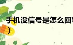 手机没信号是怎么回事哪里坏了（手机没信号）