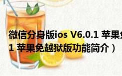 微信分身版ios V6.0.1 苹果免越狱版（微信分身版ios V6.0.1 苹果免越狱版功能简介）