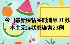 今日最新疫情实时消息 江苏10月11日新增本土确诊病例2例、本土无症状感染者23例