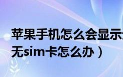 苹果手机怎么会显示无sim卡（苹果手机显示无sim卡怎么办）