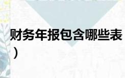 财务年报包含哪些表（年度财务报表是指什么）