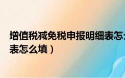 增值税减免税申报明细表怎么填写（增值税减免税申报明细表怎么填）