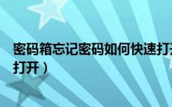 密码箱忘记密码如何快速打开锁（密码箱忘记密码如何快速打开）