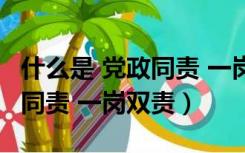 什么是 党政同责 一岗双责责任（什么是 党政同责 一岗双责）