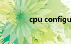 cpu configuration在哪里