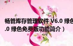 畅管库存管理软件 V6.0 绿色免费版（畅管库存管理软件 V6.0 绿色免费版功能简介）