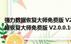 强力数据恢复大师免费版 V2.0.0.1001 免注册码版（强力数据恢复大师免费版 V2.0.0.1001 免注册码版功能简介）