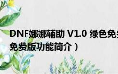 DNF娜娜辅助 V1.0 绿色免费版（DNF娜娜辅助 V1.0 绿色免费版功能简介）