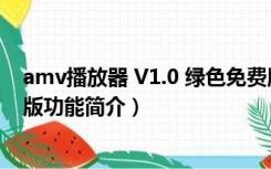 amv播放器 V1.0 绿色免费版（amv播放器 V1.0 绿色免费版功能简介）