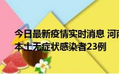 今日最新疫情实时消息 河南昨日新增本土确诊病例12例、本土无症状感染者23例