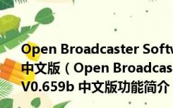 Open Broadcaster Software(免费的直播软件) V0.659b 中文版（Open Broadcaster Software(免费的直播软件) V0.659b 中文版功能简介）