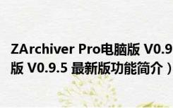 ZArchiver Pro电脑版 V0.9.5 最新版（ZArchiver Pro电脑版 V0.9.5 最新版功能简介）